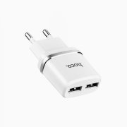 Превью Сетевое зарядное устройство HOCO C12 2USB (белое) — 3