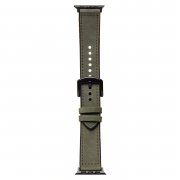 Ремешок - ApW39 Skin Apple Watch 45 mm экокожа (темно-зеленый)