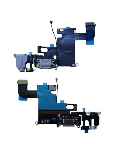 Шлейф для Apple iPhone 6S на разъем зарядки/разъем гарнитуры/микрофон (светло-серый) &mdash; 1