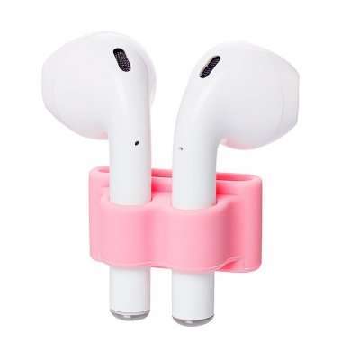 Держатель силиконовый для наушников Apple AirPods (розовый) — 3