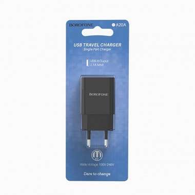 Сетевое зарядное устройство Borofone BA20A Sharp USB (черное) &mdash; 2