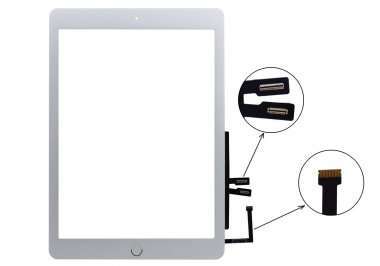 Тачскрин (сенсор) для Apple iPad 6 (2018) c кнопкой HOME и микросхемой (белый) — 1